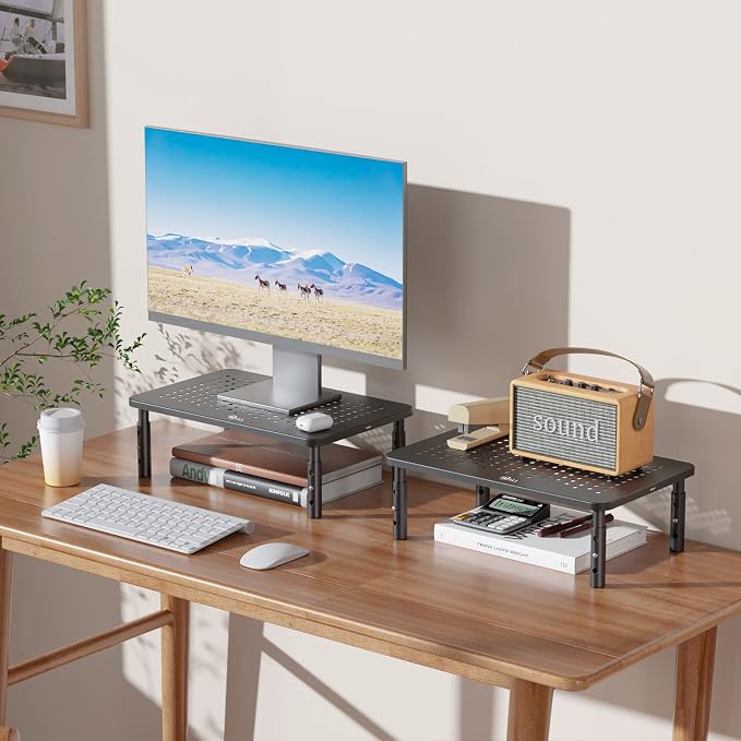 WALI Dual Monitor Stand for Desk, Desk Monitor Riser 3 Height Adjustable - Image 9