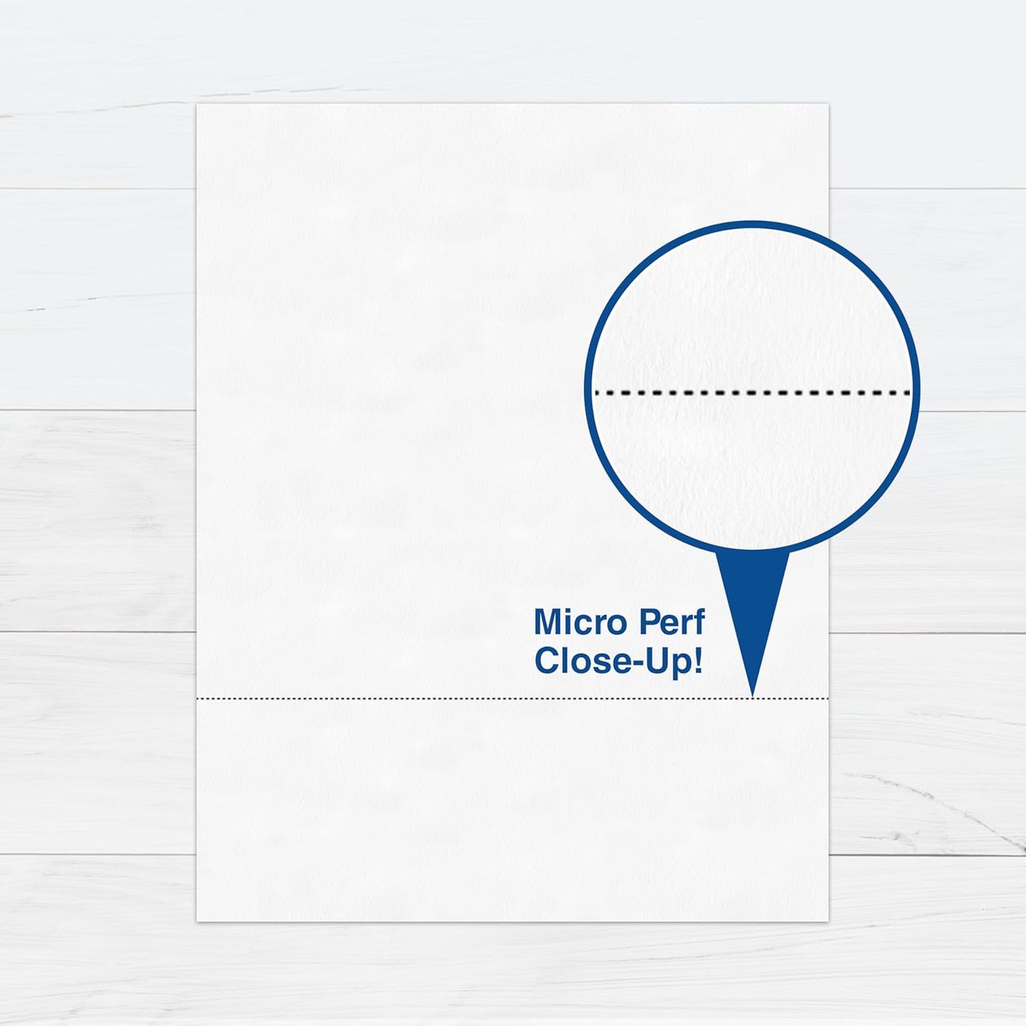 PrintWorks Professional 3" Horizontal Perforated Paper 8.5” x 11” - Perfect For W-2, 1099, & Statement Use - Made in the USA - 500 Sheets - 24 Lb - Printer Compatible - White (04168)