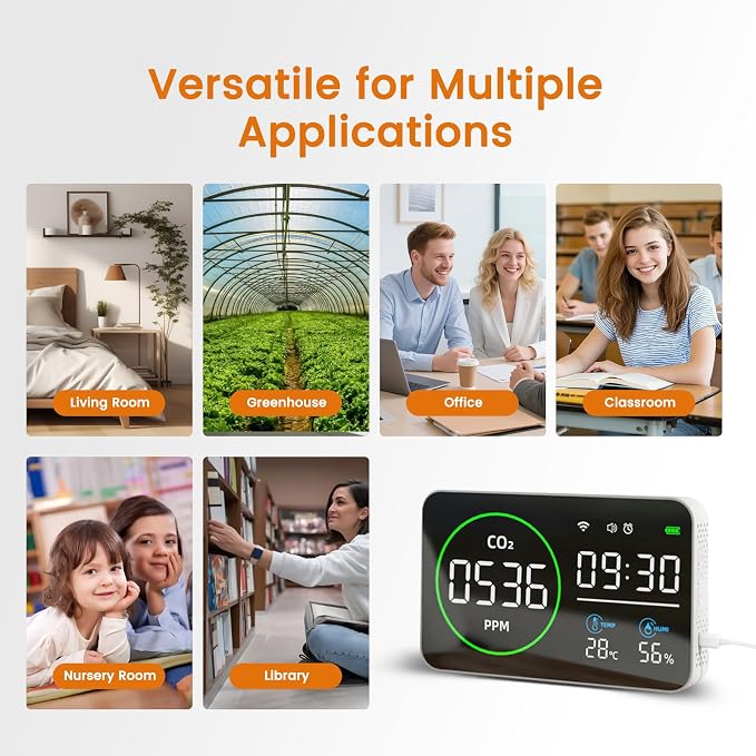 Smart Air Quality Monitor Indoor, WiFi Air Quality Tester - Image 9