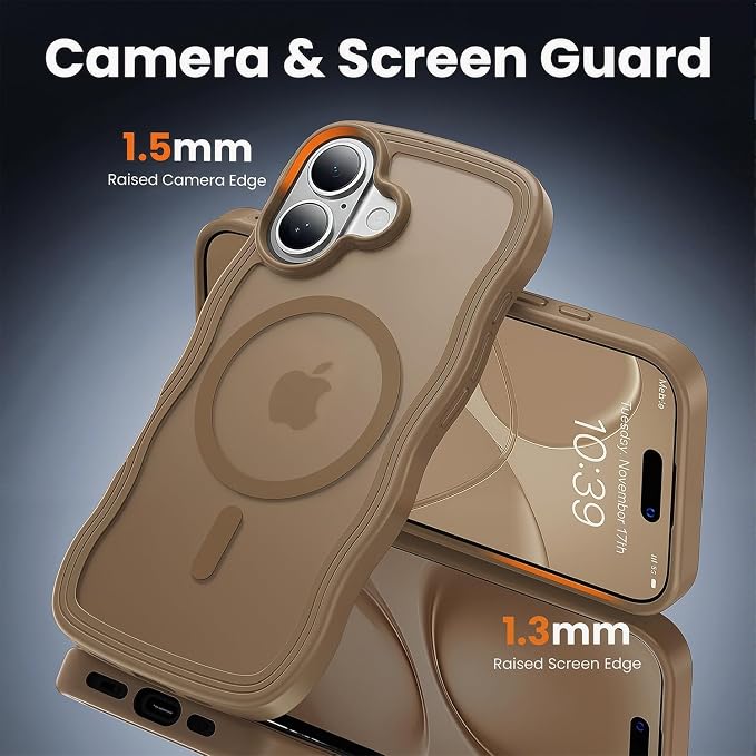 toushion for iPhone 17 Case Cute Brown, Fits MagSafe, Matte Skin Feeling Back - Image 6