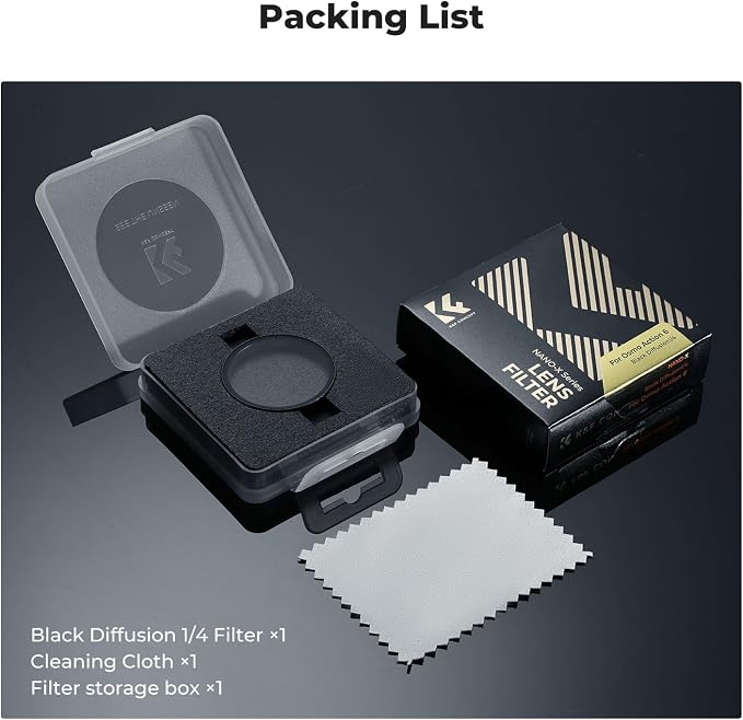 K&F CONCEPT Snap On Black Diffusion 1/4 Filter Compatible - Image 8