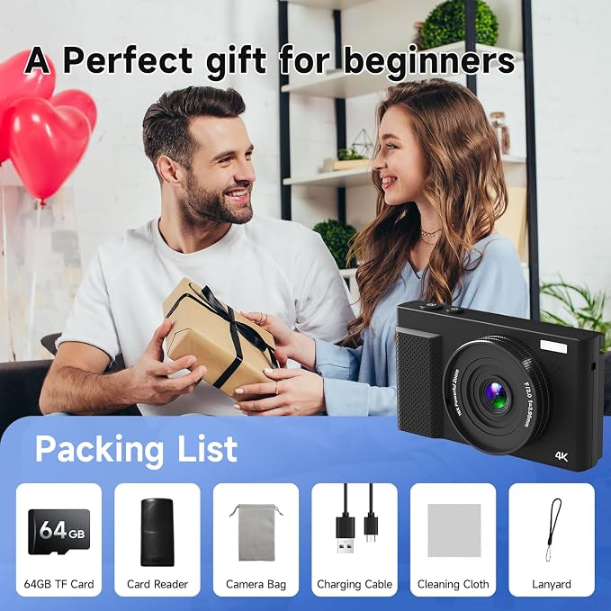 4K Digital Camera for Photography, 64MP Vlogging Video Camera for YouTube - Image 8