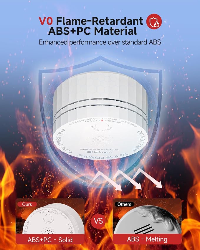 HEIMAN Carbon Monoxide Detectors, Interconnected CO Detector Battery Operated - Image 8
