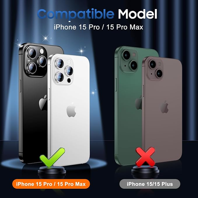 UniqueMe for 3 Pack iPhone 16 Pro/iPhone 16 Pro Max Camera Lens Protector - Image 7