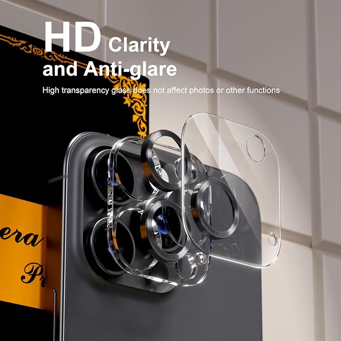 for 6 Pack iPhone 15 Pro/iPhone 15 Pro Max Camera Lens Protector 9H Tempered - Image 7