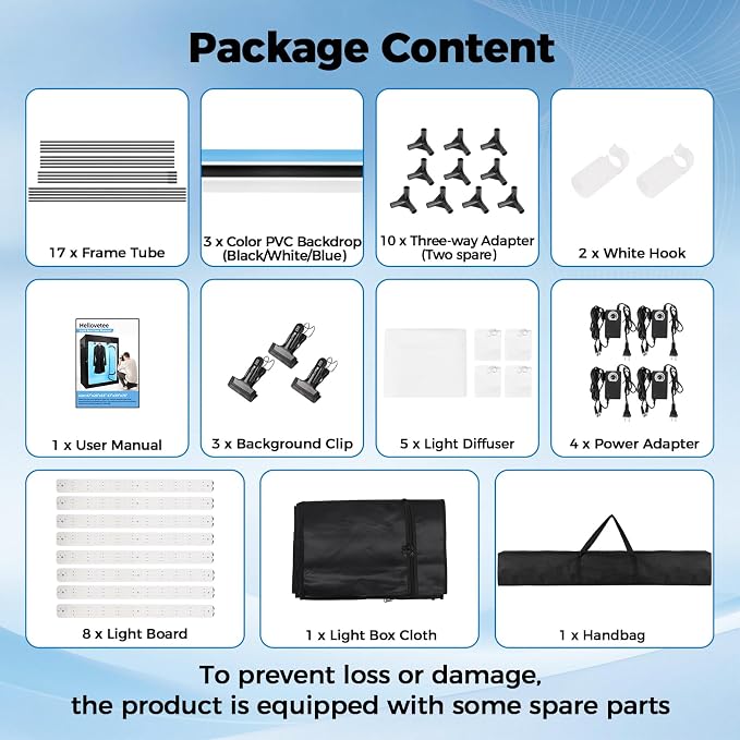 Photo Light Box, Portable 47"x39"x78" Photo Studio Light Box, Shooting Tent Kit - Image 7