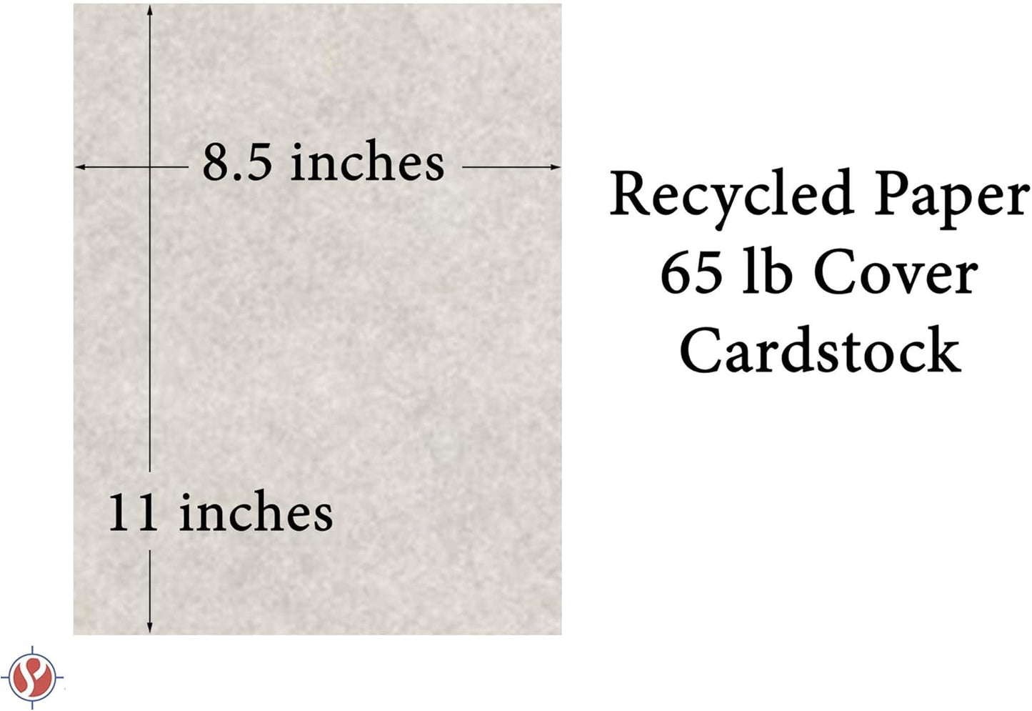 Smoke Gray Stationery Parchment Recycled Paper | 65Lb Cover Cardstock | 8.5" x 11" Inches | 50 Sheets Per Pack
