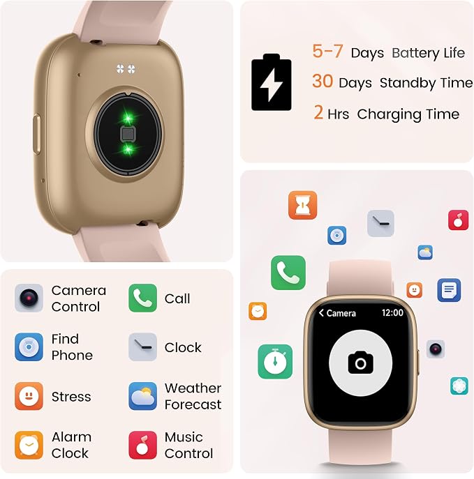 Smart Watch with Alexa Built-in, 1.83" HD Touchscreen Fitness Tracker with - Image 7