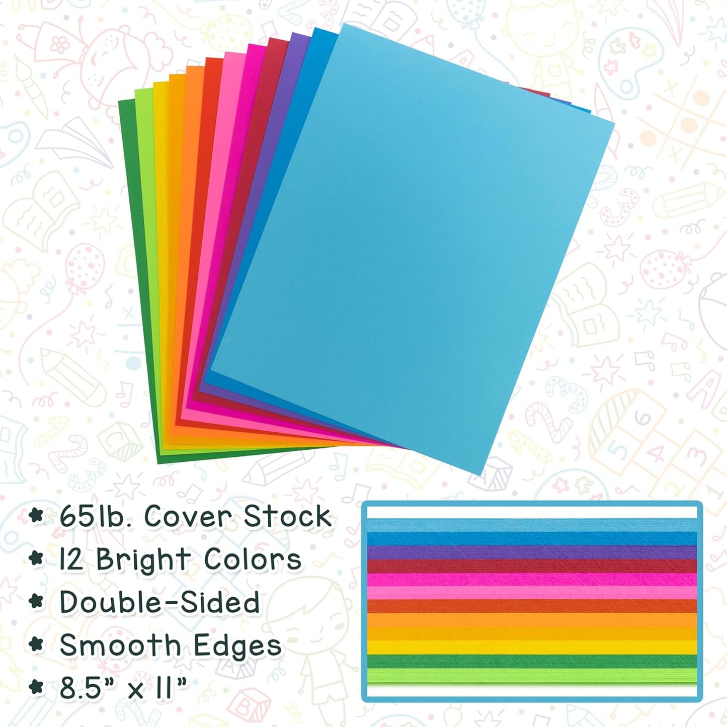 Hygloss Dark Blue Bright Colored Cardstock - 8.5x11-Inch, 90 Sheets, 65 lb/ 176 gsm, Fade-Resistant, Acid-Free Color Card Stock Paper