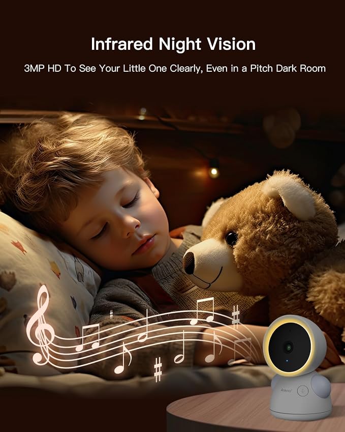 ARENTI Baby Camera Monitor, 2K/3MP WiFi 6, Smartphone App, Super Night Vision - Image 8
