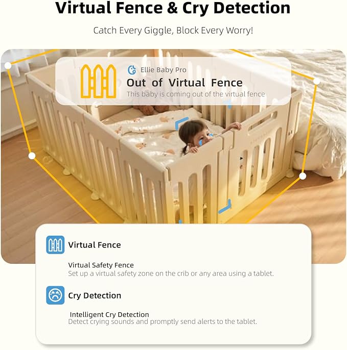 Ellie Pro Baby Monitor with 2 Cameras, 6000mAh Battery, Remote Pan-Tilt-5X Zoom - Image 9