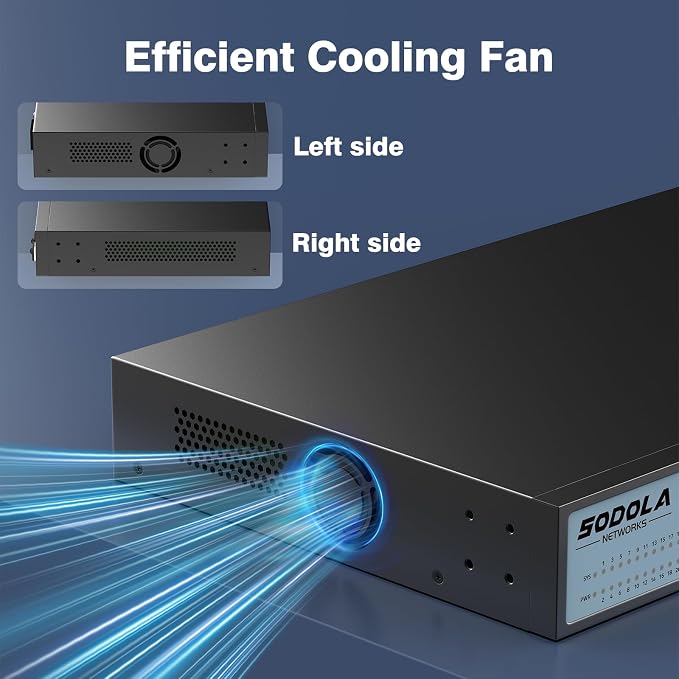 SODOLA 24 Port 2.5G Smart Web Managed Switch, 24 x 2.5G Base-T Ports, 2 x 10G - Image 9