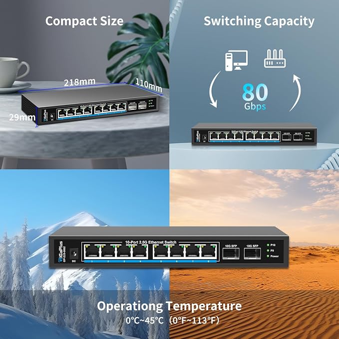 10 Port 2.5Gb Unmanaged Ethernet Switch - Image 7