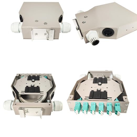 12 Fibers LC-OM3 DIN Rail Fiber Optic Enclosure Rack Box - Image 3