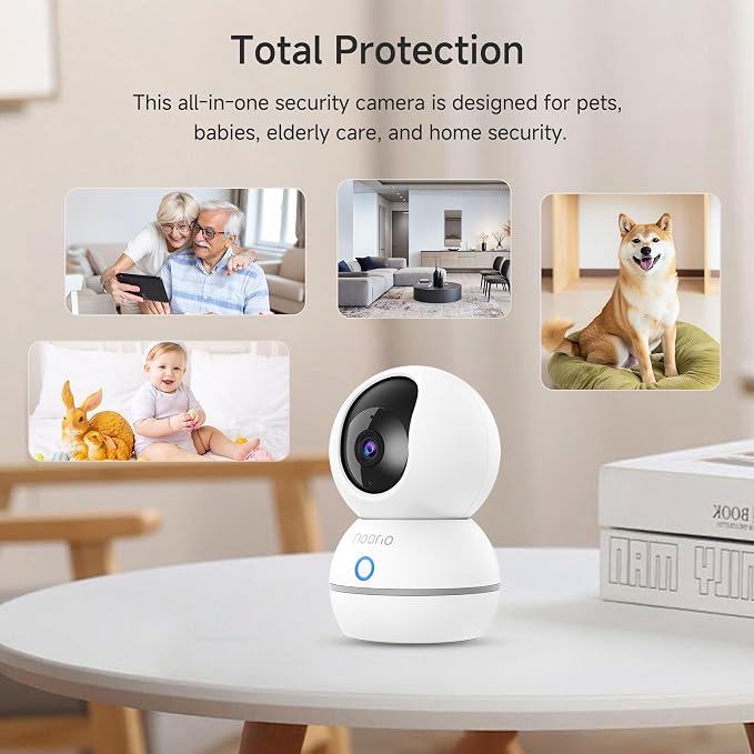 Noorio Security Camera 2K, Baby Monitor Dog Camera 360-degree - Image 8
