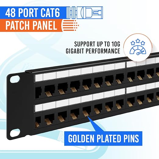MONK CABLES | CAT6 Patch Panel | Puchdown | 48 Port - Image 6