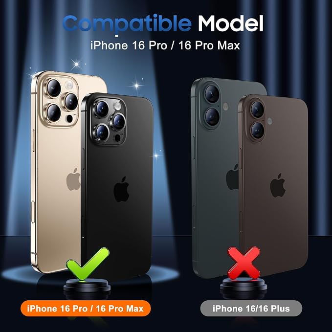 UniqueMe for 3 Pack iPhone 16 Pro/iPhone 16 Pro Max Camera Lens Protector - Image 7