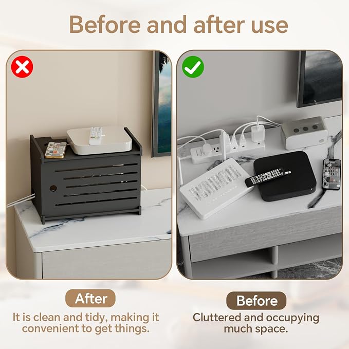Wooden WiFi Router Storage Box Hider Shelf, Decorative Projector Box Hider Rack - Image 7
