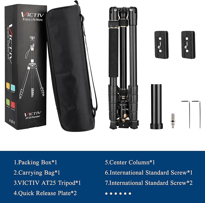 77" Aluminum Camera Tripods & Monopods, Victiv Compact Travel Tripod - Image 8