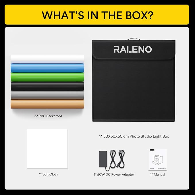 RALENO Photo Studio Light Box, Light Box Photography - Image 9