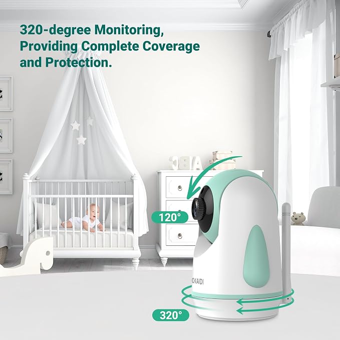 OKAIDI Baby Monitor with 2 Cameras and Audio, Video Baby Monitor with 6'' IPS - Image 8