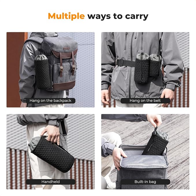 K&F CONCEPT 4 Pack Camera Lens Pouch Set, Drawstring Lens Protective Bag - Image 7