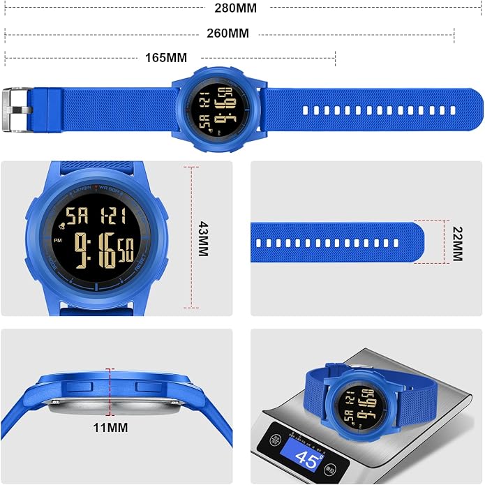 HANPOSH Mens Digital Watch Ultra Thin Minimalist Sports Waterproof Outdoor LED - Image 7