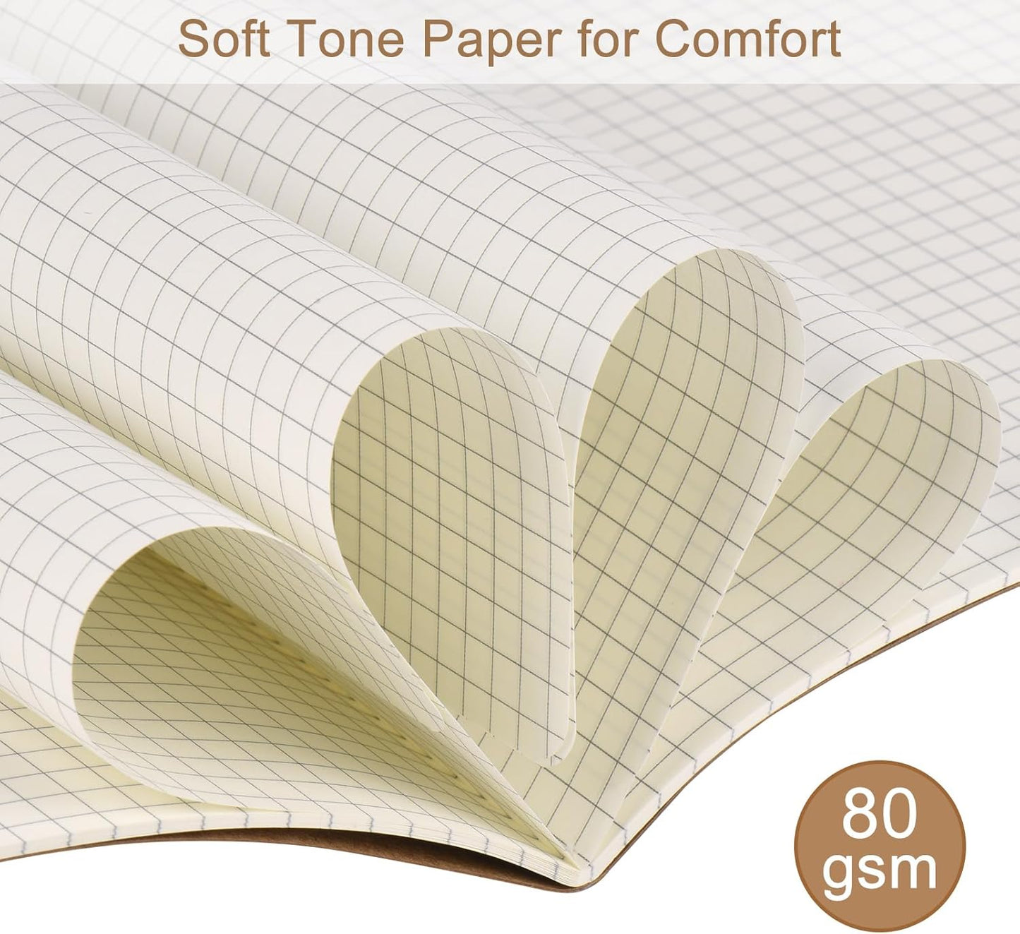 ZCZN 100 Pack A5 Kraft Notebooks Bulk, 8.15x5.5 Inches Graph Paper Journaling Notebooks, Notebooks for Work, Composition Notebooks for School, Journal Notebooks for Office, 60 Pages