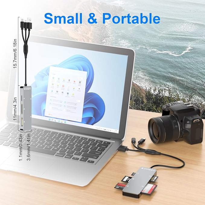 SD Card Reader Memory Stick pro Duo Adapter - 5 in 1 SD/TF/CF/MS/XD Card Reader - Image 7