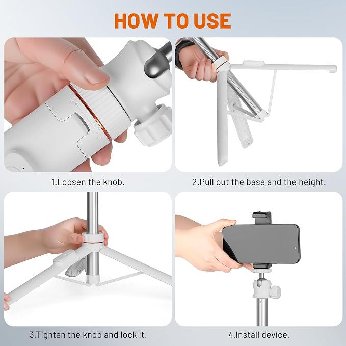 JOILCAN Tripod for iPhone & Camera, Extendable Portable Phone Tripod Stand for - Image 8
