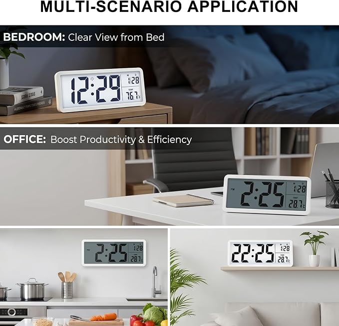 JoFomp 10.5" Large Digital Wall Clock Battery Operated - Image 6