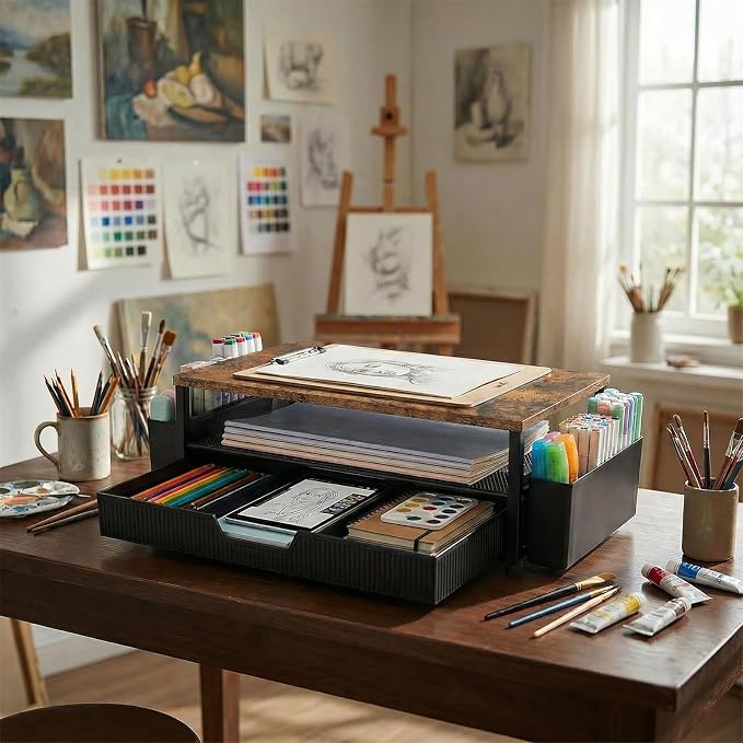 ECOLOVI Desk Organizer and Accessories, 2-Tier Computer Monitor Stand Rise - Image 9