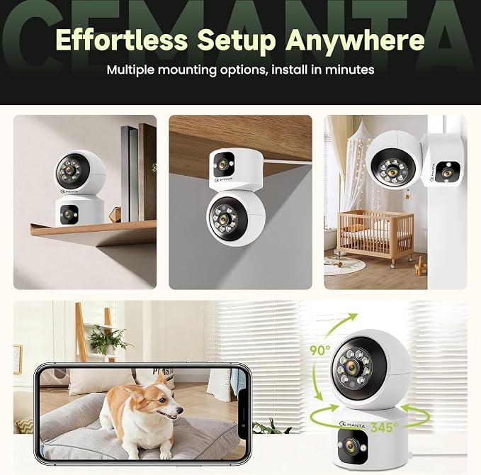 4MP Security Camera Indoor, Free Cloud Storage, Dual-Len Baby & Pet Cam - Image 9