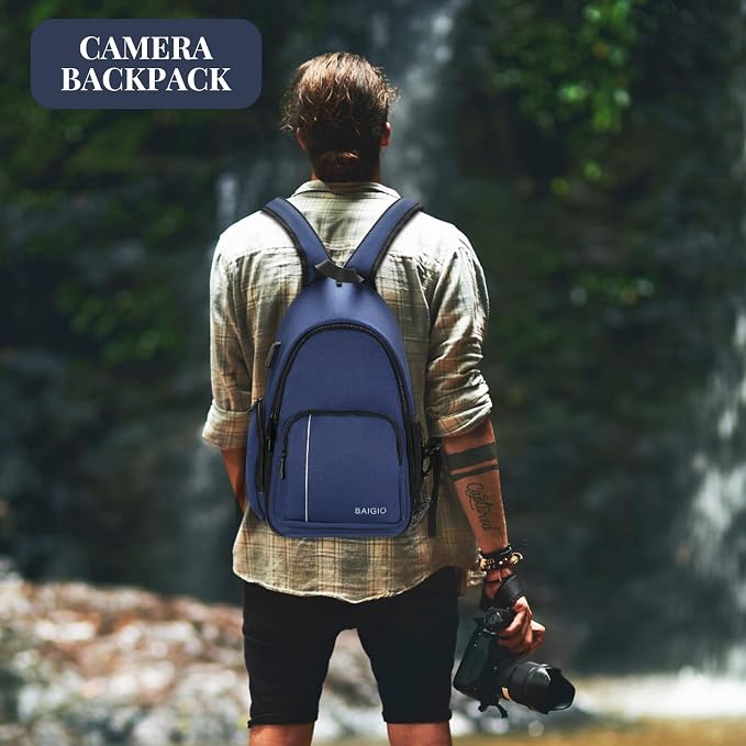 BAIGIO Camera Sling Bag Small Camera Backpack - Image 9