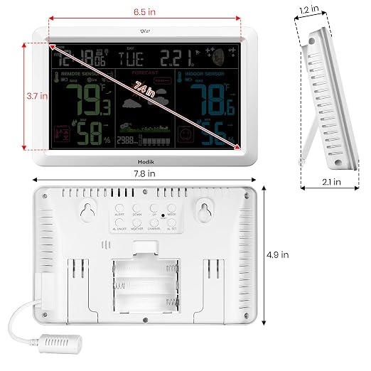 Weather Station with Atomic Clock Indoor Outdoor Thermometer Wireless, Humidity - Image 9