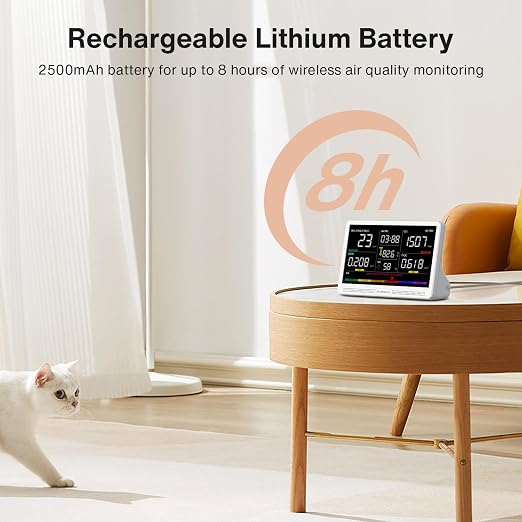 16 in 1 Air Quality Monitor Indoor 7" Large Display 9 AQI+7 Alerts, CO2 Monitor - Image 9