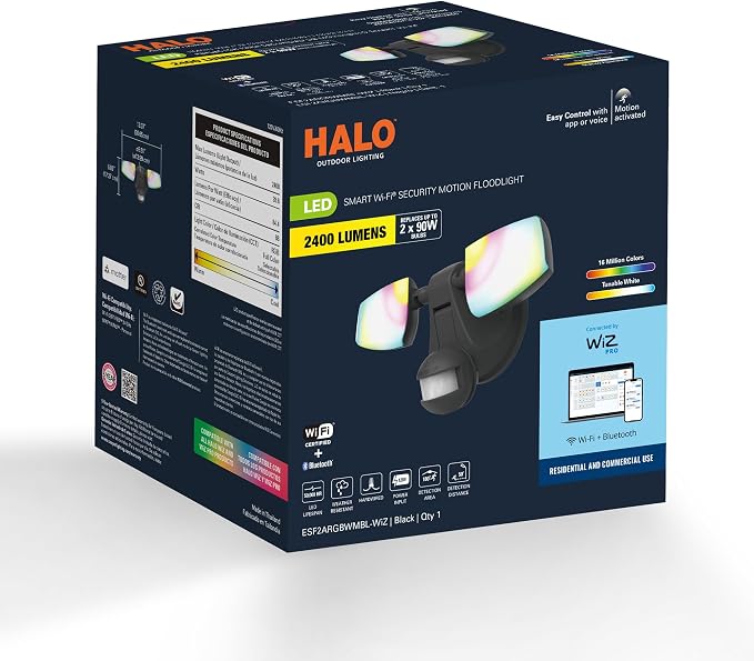 HALO ESF Motion Smart Wi-Fi Color Changing LED Outdoor Security Floodlight - Image 10