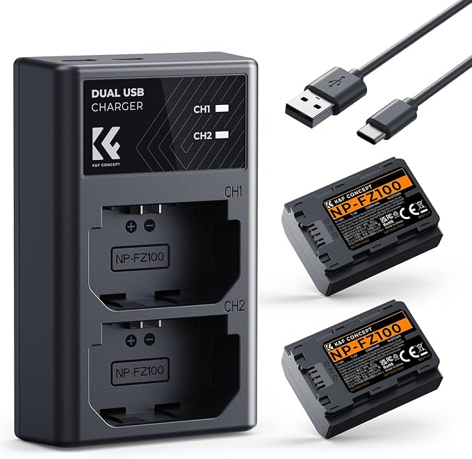 K&F CONCEPT NP-FZ100 2280mAH Battery and Dual Slot Charger Set - Image 8