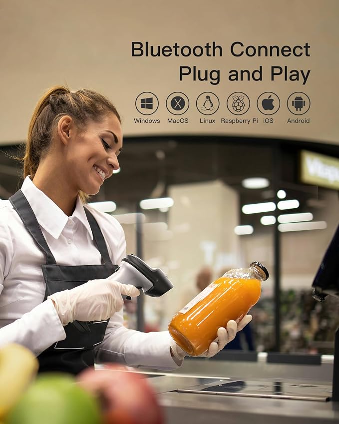 Inateck Bluetooth Barcode Scanner, 1 Charge 180 Days Standby, 115FT Range - Image 8