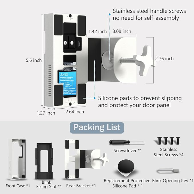Homalor Anti Theft Ring Doorbell Mount: White Ring Doorbell Door Mount Blink - Image 7