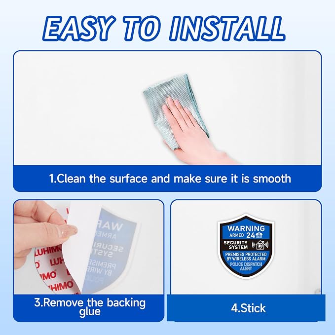 3PCS Security Alarm System Sign - Image 8