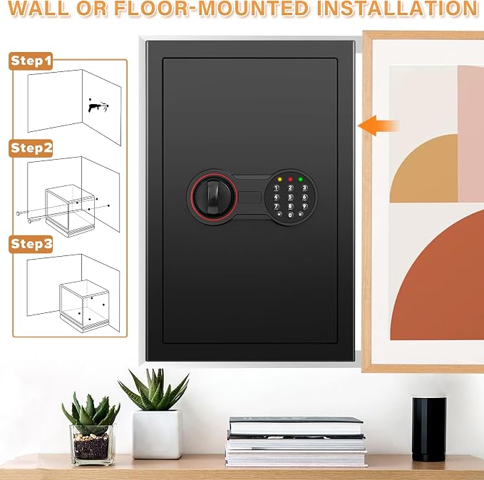 Large Safe Box with LED Light, Anti-theft Home Safe with Digital Keypad - Image 7