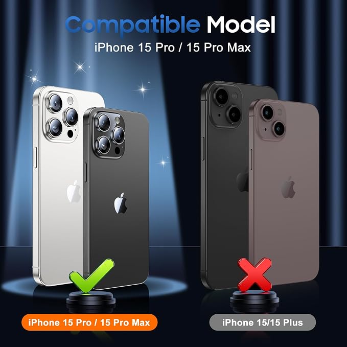 UniqueMe for 3 Pack iPhone 15 Pro/iPhone 15 Pro Max Camera Lens Protector - Image 7
