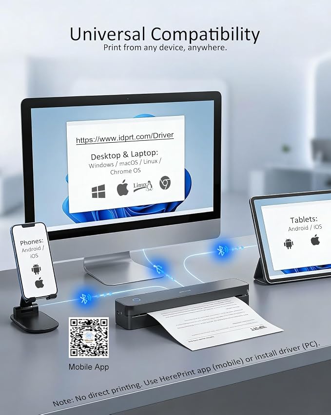 Portable Printers Wireless for Travel, MT610Pro Bluetooth Inkless Thermal - Image 6