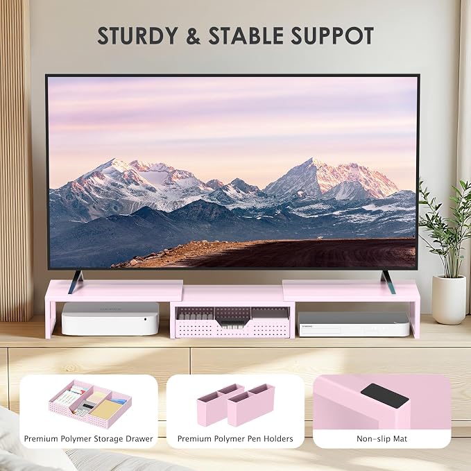 OPNICE Desk Organizers and Accessories, Dual Monitor Stand Riser - Image 7