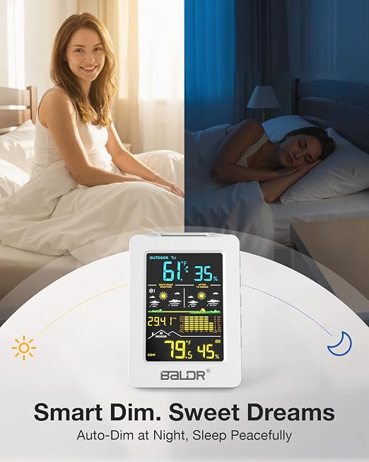 BALDR Weather Station with 1H & 12H Dual Forecast, Rechargeable USB Powered - Image 7