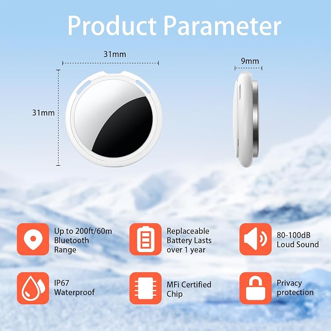 2 Pack Tracker Tags Pair with Apple Find My Bluetooth Air Smart Tags Key Finder - Image 7