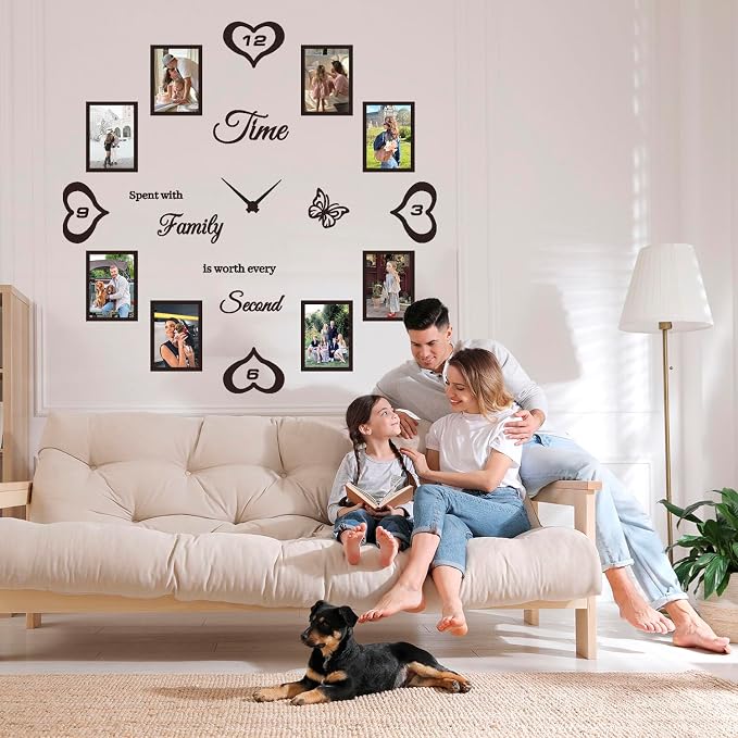 Datesno DIY Family Photo Frame Wall Clock Decal - Image 7