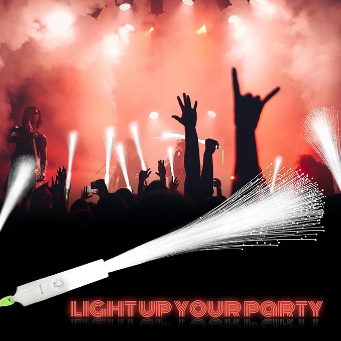 SHQDD 24 PCS White LED Fiber Optic Wands, Wedding & Party Supplies, Glow & - Image 7
