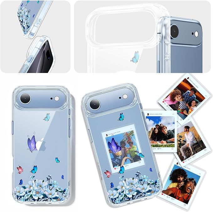 toushion 3 in 1 for iPhone Air Case Clear Printed Design | Yellowing-Resistant - Image 6